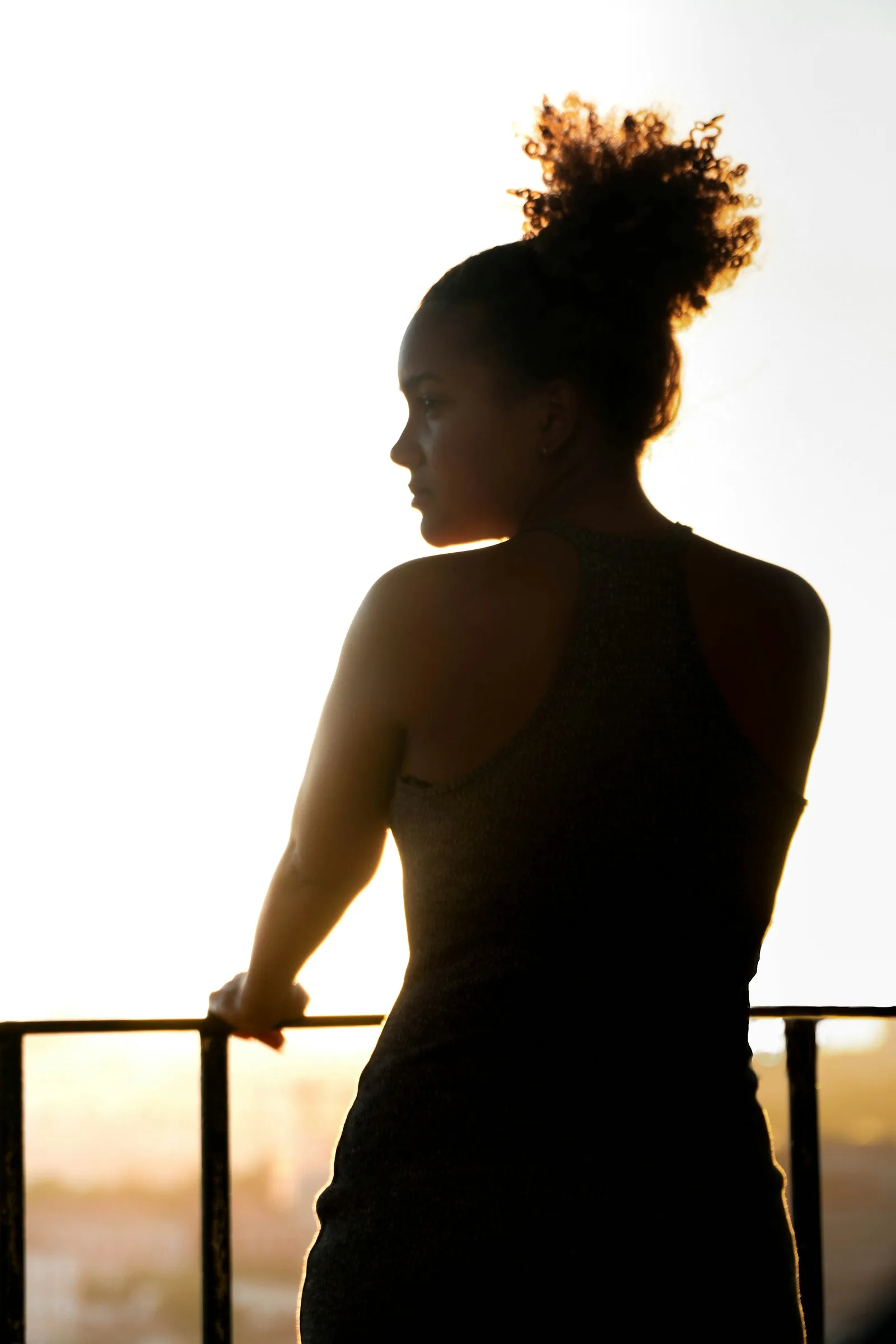 A silhouette in hard afternoon light